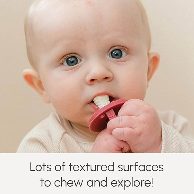 Soothipop Silicone Pacifier Teething Toys for Babies 0-6 Months 12, 18 Months - (2 Pack) Pacifier Shaped Baby Teether
