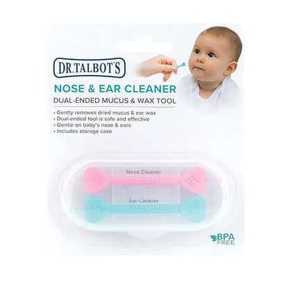 Dr. Talbot's Safe Ear Wax Removal Tool and Nose Cleaner for Baby with Travel Case - 2-Pack