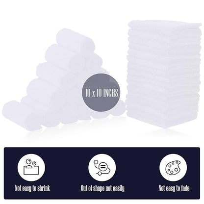 32 Pack Baby Washcloths - 10x10 Inch, Luxury Coral Fleece