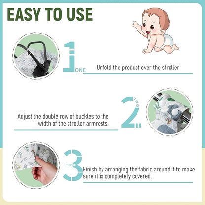 Muslin Swaddle Blanket 3 Piece Set, Breathable Multi-Functional Baby Blanket Neutral, Unisex Newborn Receiving Blankets, 49'' x 47'' Muslin Baby Car Seat Cover, Nursing Covers Newborn