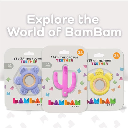 BAMBAM Baby Premium Silicone Teething Ring Toy ??100% BPA Free, Child Safety Tested 0-6, 3-6 6-12 Months