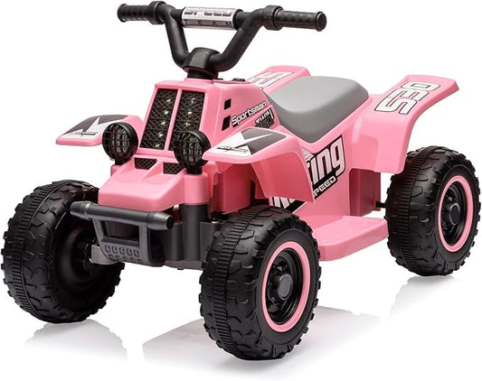Hetoy 6V Kids Ride On Electric ATV, Ride Car with LED Headlights 1-3 Boys
