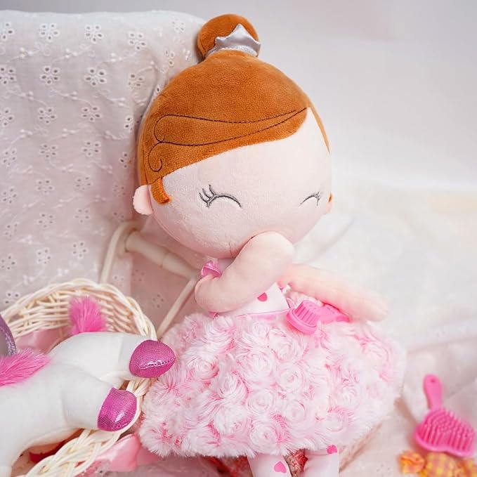 17 inch Ballerina Princess Doll Stuffed Animal for Girls Toy Set for 3 4 5 Year Old Girl Gift for Little Girl, Birthday 3-9