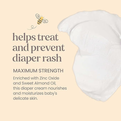 Burt's Bees Baby Diaper Rash Ointment, Maximum Strength, 40% Zinc Oxide, 100% Natural Origin, Pediatrician Tested, Net Weight 3 Ounces , Pack of 2