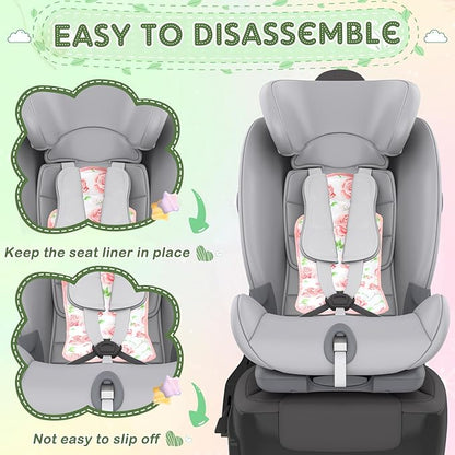 Qunclay 2 Pcs Gel Car Seat Cooler Pad for Baby Cooling Pad for Stroller Breathable Universal Car Cooler Mat Multifunctional Baby Stroller Seat Liner Cushion Chair(Flower)