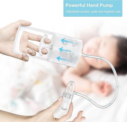 Nasal Aspirator for Baby and Toddler Nose Clearing with Hand Pump and Non-Invasive Tip for Quick, Quiet Suction (2 Fingers