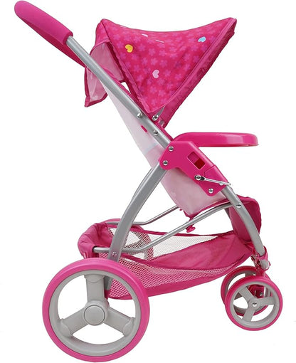 509 Crew Garden Doll Jogger Stroller - Kids Pretend Play, Front Bumper Bar 3+