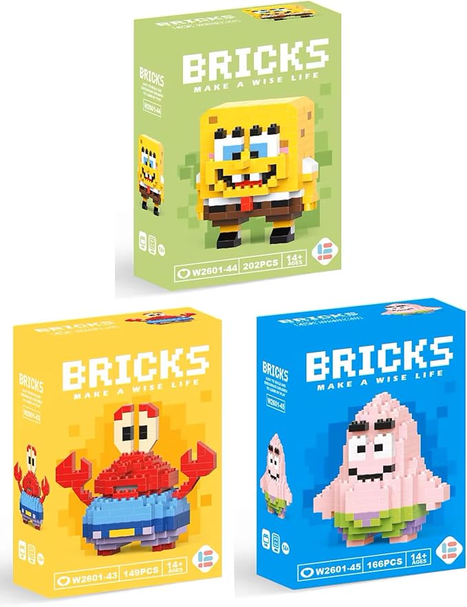 Micro Mini Building Blocks Anime Character Set (500+ Pieces), Ages +14 (3 Pack) 21)