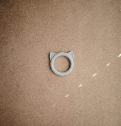 mushie Silicone Baby Teether Toy | Cat (Stone)