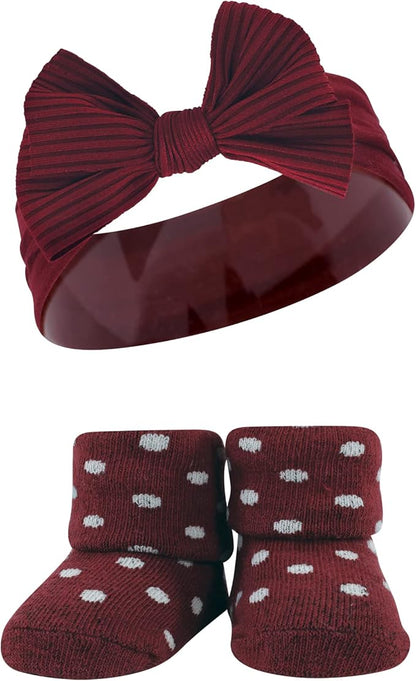 Hudson Baby Girl's Headband and Socks Giftset