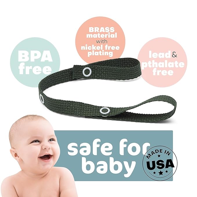 Baby Buddy Secure-a-Toy, Adjustable Pacifier and Teether Strap for Stroller 2 Pack