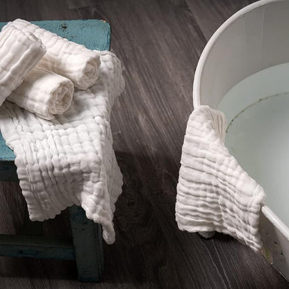 Baby Washcloths -6 Layer Soft Absorbent Face Towel - Natural Newborn Wipes for Delicate Skin