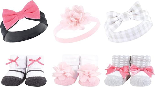Hudson Baby Girl's Headband and Socks Giftset