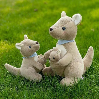 Kangaroo Stuffed Animal Plush Doll - Mother Kangaroo with Removable Child Kangaroo Plushies, Adorable Plushie for Ages 3 and Up (Brown,10.23 inch)