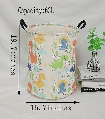 Round Baby Dinosaur Pattern Laundry Hamper Storage Basket Organizer Hamper