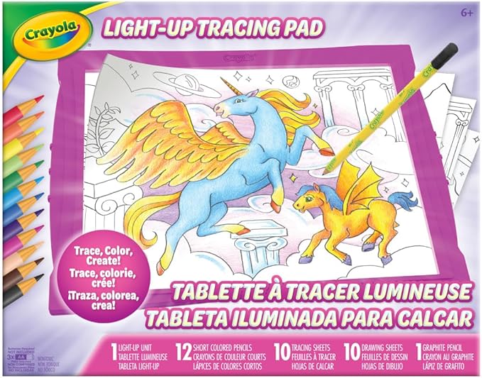 Crayola Light Up Tracing Pad - Pink, Art Kit for Kids, Kids Toys & Games, Light Box, Gifts for Girls & Boys, 6+ [Amazon Exclusive]