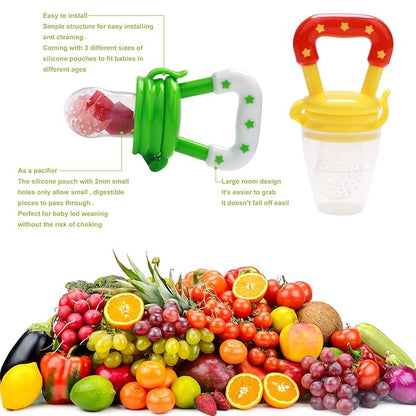 Food Feeder for Baby, Fruit Feeder Pacifier (3 Pcs) 6 Different 1 PCS 90ML with 1 PC 1 PC