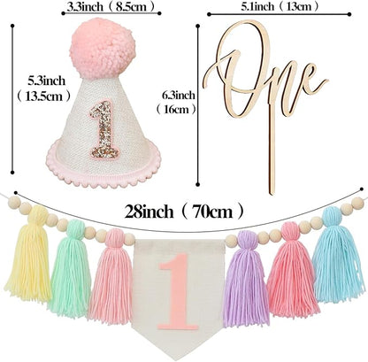 Handmade Boho 1st Birthday Macaron High Chair Banner Boho 1st 1st Birthday
