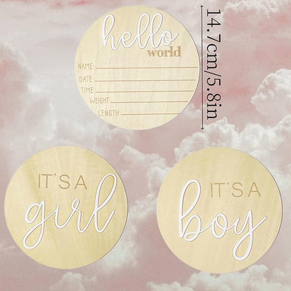 Its a Boy Its a Girl Wooden Sign & Hello World Sign, Baby Birth Announcement Sign