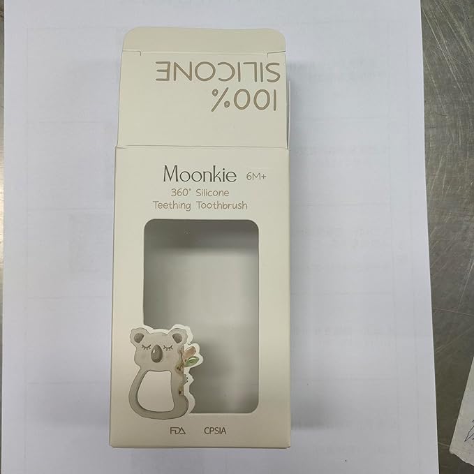Moonkie Teething Toy, Safe & Easy to Hold BPA Free Silicone Teethers 360Â° Baby 6-12 Months