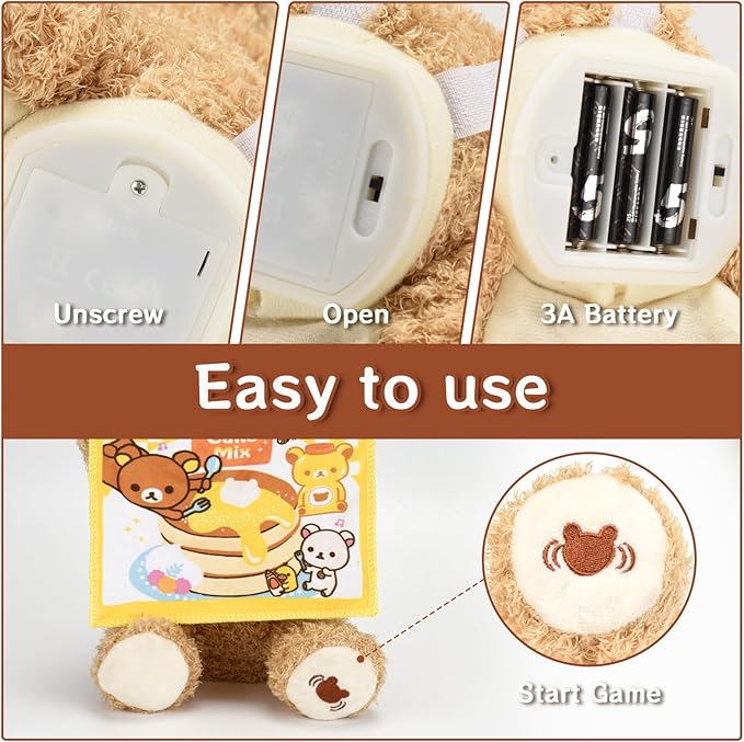 Plush Stuffed Animal Toy, Talking Teddy Bear Animated Plush Toy Dolls for Personalized Baby Birthday Gift 11.5in (Colorful)