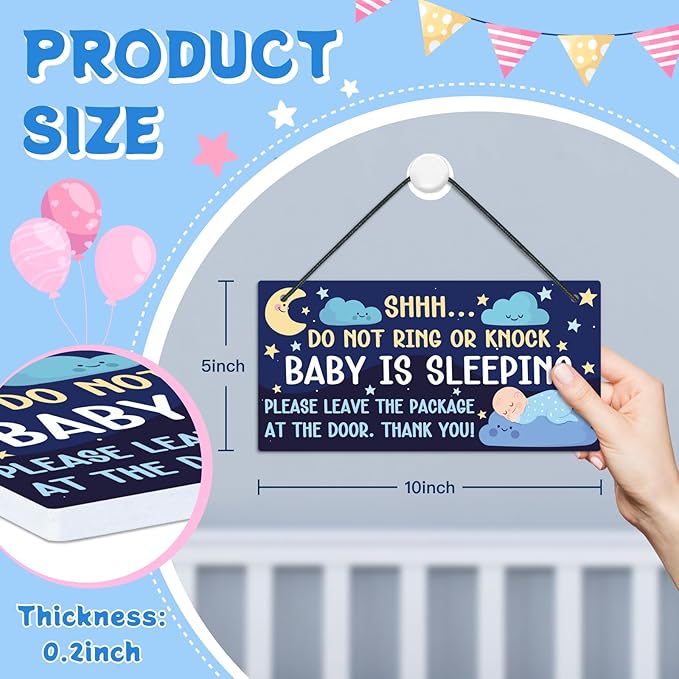 Putuo Decor Baby Sleeping Door Sign for Front Door PVC