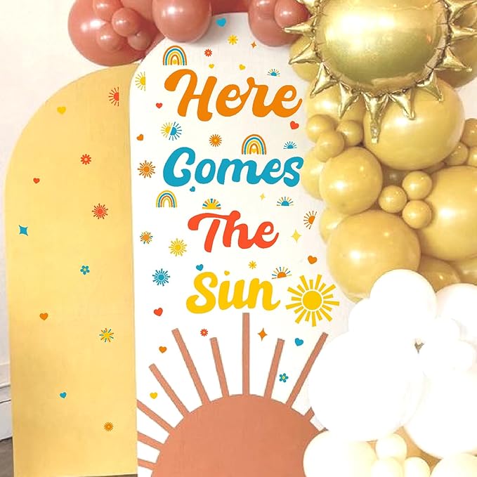 Here Comes The Sun Backdrop Decals Gender Reveal Party Decals