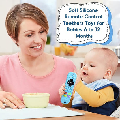 Teething Baby Toys 0-6 Months, Soft Silicone Remote Control Teethers Toys for Babies 6 to 12 Months
