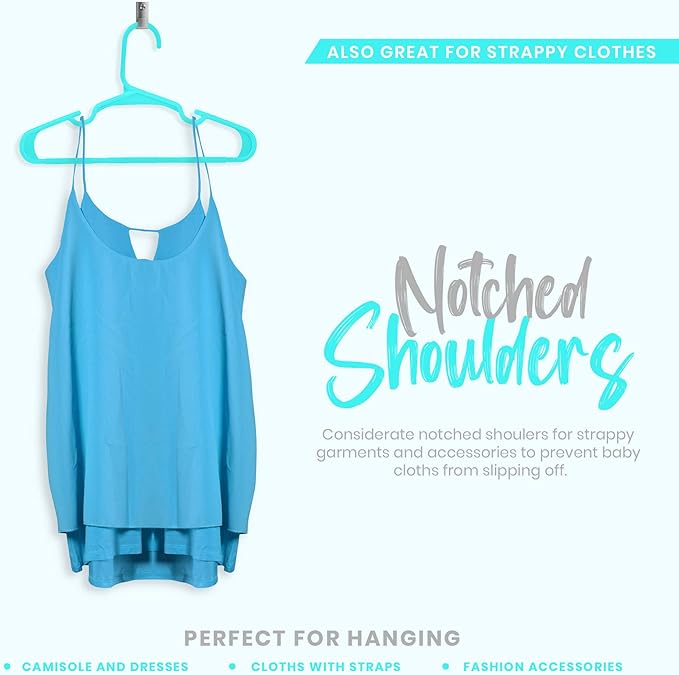 Utopia Home 60 Pack Kids Hangers - 11.5 Inch Plastic Baby Hangers for Closet - Childrens Hanger for Clothes & Infant Hanger for Closet - Ideal for Everyday Standard Use (Teal)