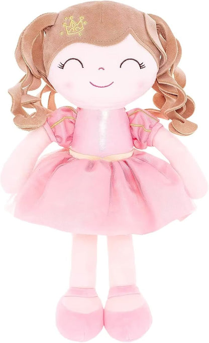 Gloveleya Dolls Baby Girl Gifts Soft Plush Doll Pink Crown 14"