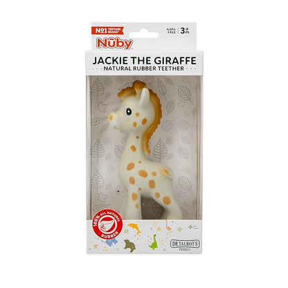 Nuby Jackie The Giraffe Natural Rubber Baby Teether - 3+ Months