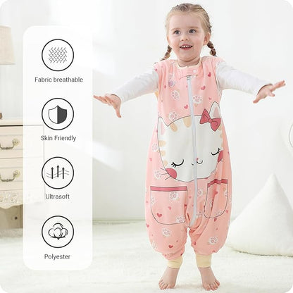 Baby Sleeping Sack Sleeveless, Toddler Sleeping Bag with Legs
