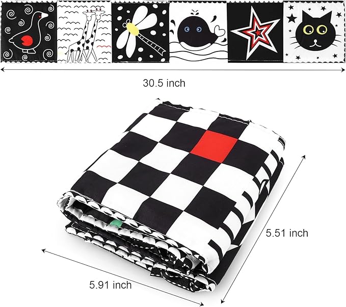 Baby Toys Black and White High Contrast Newborn Toys for 0-6, 6-12 Months