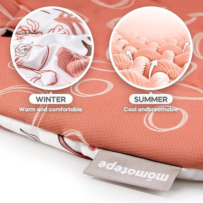 Mamatepe Infant Car Seat Insert, Baby Seat Head and Body Support for Newborn, Soft Breathable, Reversible Design, Fits for Stroller, Baby Swing, Rocker, Bassinets, Pushchair, Orange