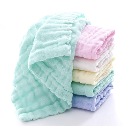 MUKIN Baby Washcloths - Natural Cotton Baby Wipes 10 Pack 12x12 inches
