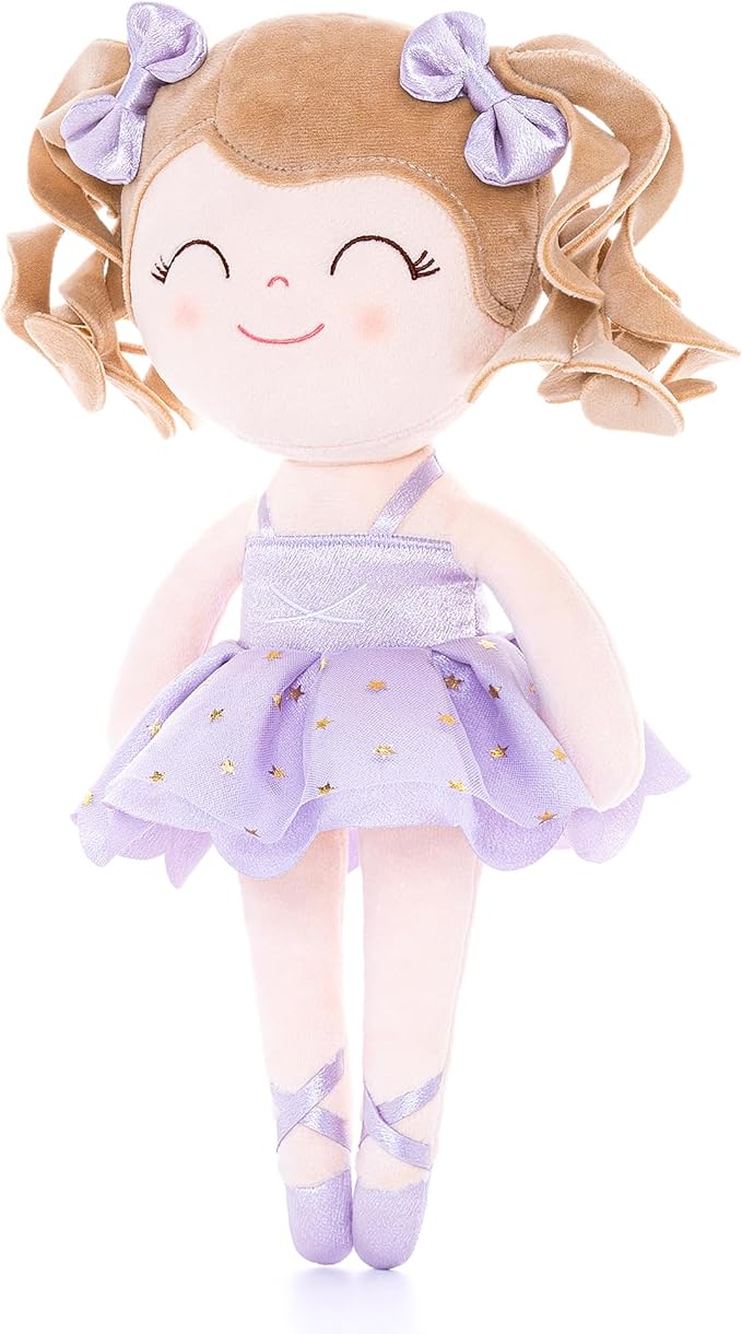 Gloveleya Baby Dolls Soft Snuggly Curly Hair Ballerina Doll First 14inches Ballerina