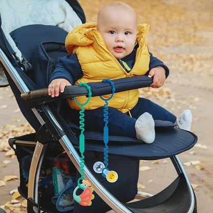 Silicone Toy Straps for Baby, Pacifier Holder Clip with Self-Adjusting Bayonet Chairs(5pcs)