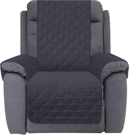 CHHKON Waterproof Nonslip Recliner Cover Stay in Place, Dog Couch Chair Cover Furniture Protector, Ideal Loveseat Slipcovers for Pets and Kids (Dark Grey, 30'')
