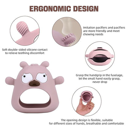 Silicone Teether Toys’╝īTeething Toys for Babies, Baby Teether Never Drop Baby Teether for Teething Relief