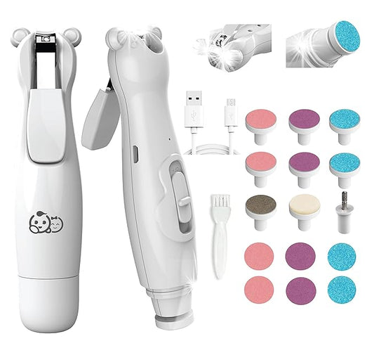 Royal Angels Rechargeable Baby Nail Clippers 20 in 1, Safe Electric Nail Trimmer, Baby Nail Kit, Additional Replacements, Newborn Toddler Toes and Fingernails, Trim and Polish (Rechargeable, Snow)