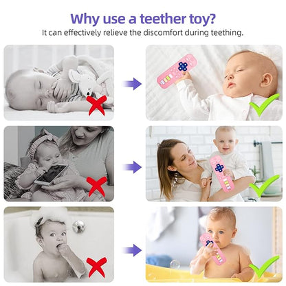 Chuya Silicone Remote Teethers Baby Teething Toys, TV Remote Teether 0-6-12-18 Months