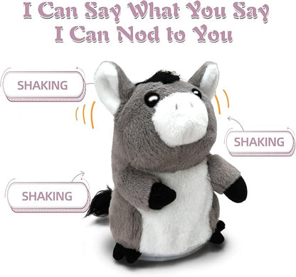 HOMILY Donkey, Repeats What You Say Plush Animal Toy Electronic Hamster Mouse for Boys