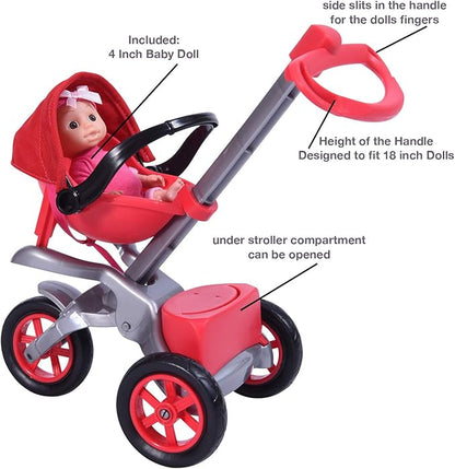 Bye Baby Doll Stroller Play Set for 18" Dolls - 18 Inch