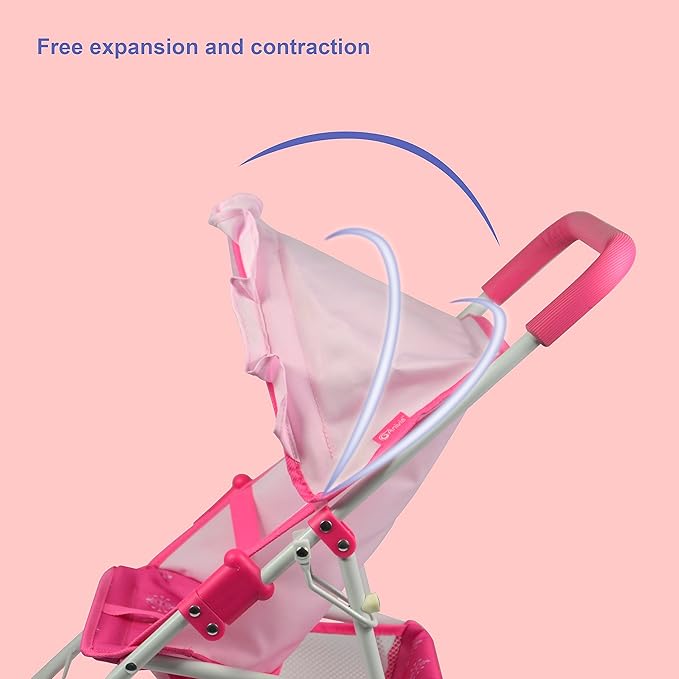 ANNIVIA Baby Doll Stroller Baby Doll Pram Baby Doll Carriage (DA004L Pink)…
