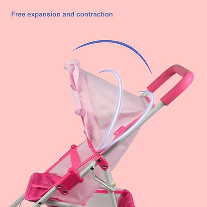 ANNIVIA Baby Doll Stroller Baby Doll Pram Baby Doll Carriage (DA004L Pink)…