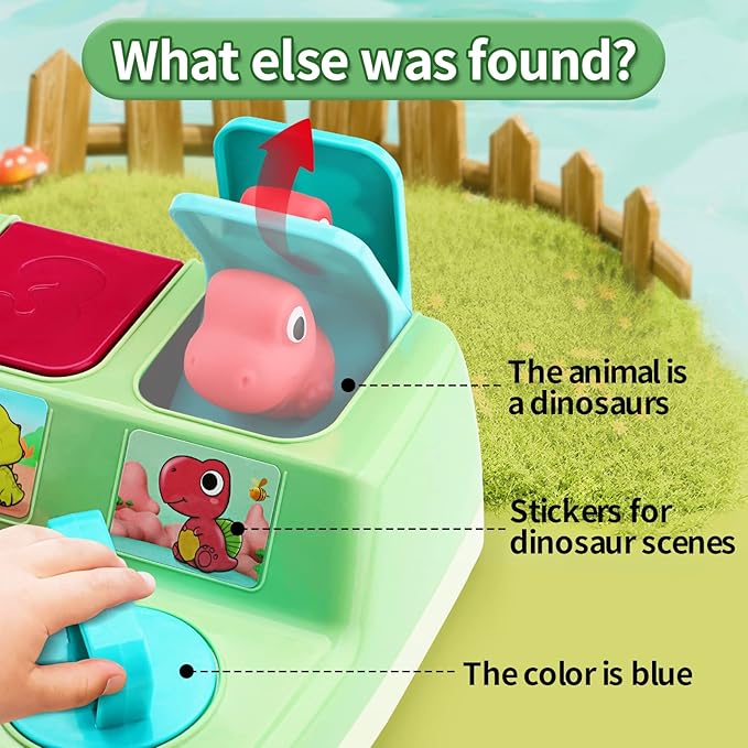 Interactive Pop Animal Up Pals Baby Toy - Learning Infant Toy for Sorting Colors and Dinosaur- Activity Toy for Babies, Toddlers 18+ Months