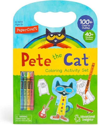 Educational Insights Pete the Cat Papercraft Paper Doll Coloring Set, 100 Outfits, Boys & Girls Ages 3+