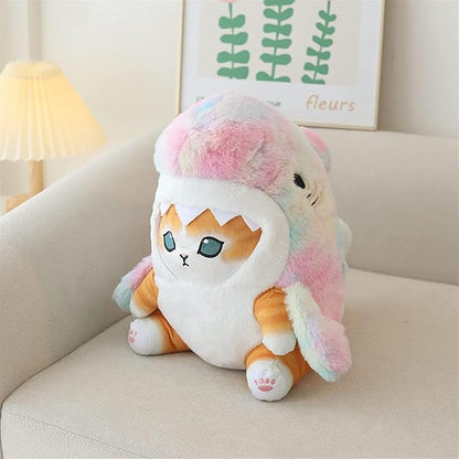 Shark Cat Plush Toy, Cute Fried Shrimp Shark Stuffed Animals Doll (12inch, Colorful)