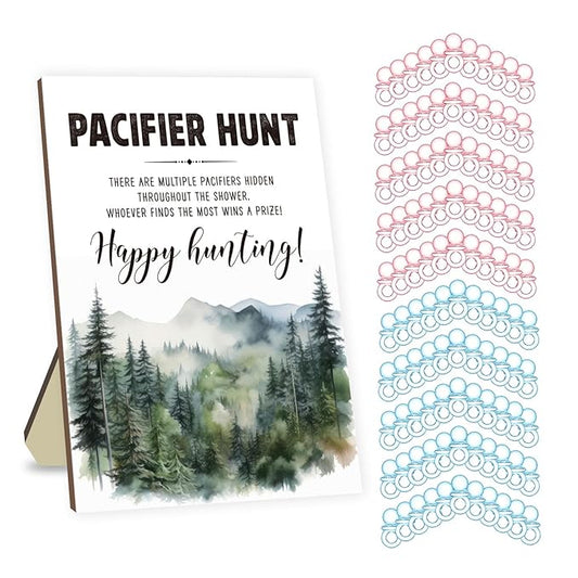Baby Pacifier Hunt Game, Baby Shower Games Set 50 Mini 50 Blue