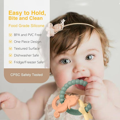 Silicone Teethers for Babies 0-6 6-12 Months Baby Teething Toys